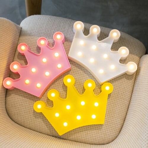 Battery Bedroom Bookcase Light crown modeling lamp decorative LED Room Cartoon Light Baby Nursery Lamp