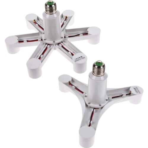 1 To 7 E27 Lamp Holder Socket Base LED Lamp Light Bulb Base Socket Splitter Holder Copper Contact Adapter Converter Dropshipping