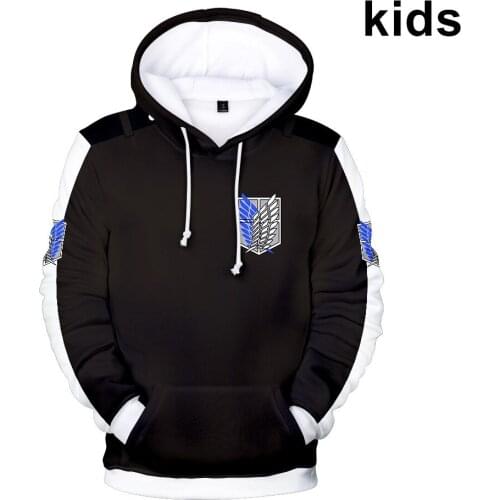3 To 16 Years Kids Hoodies 3D Attack On Titan Hoodie Sweatshirt Boys/Girls Harajuku Long Sleeve pullover Coat Children Clothes