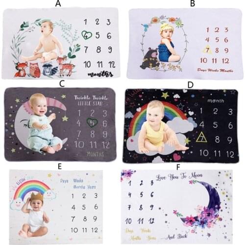 Baby Swaddle Blanket Super Soft Flannel Milestone Blanket Play Mat Photo Prop New Dropship