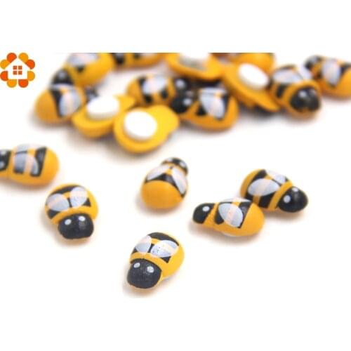 Home Decoration 100PCS/Lot Mini Bee Wooden Ladybug Sponge Self-adhesive Stickers Fridge/Wall Sticker Kids Scrapbooking Baby Toys