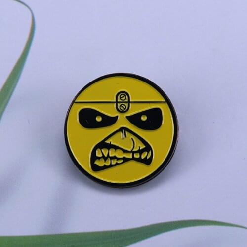 Eddie smile emoticon Badge Eddie Brooch Funny Meme Happy Smiley Enamel Pin Gift