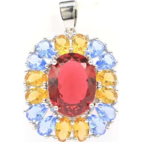 32x14mm Elegant Created Delicate Fine Cut Pink Kunzite For Women Party Silver Pendant Wholesale Drop Shipping