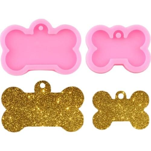 Dog Bone Shape Silicone Mold Key Chain Pendant Moulds DIY Jewelry Keychain Making Epoxy Resin Molds Polymer Clay Mould