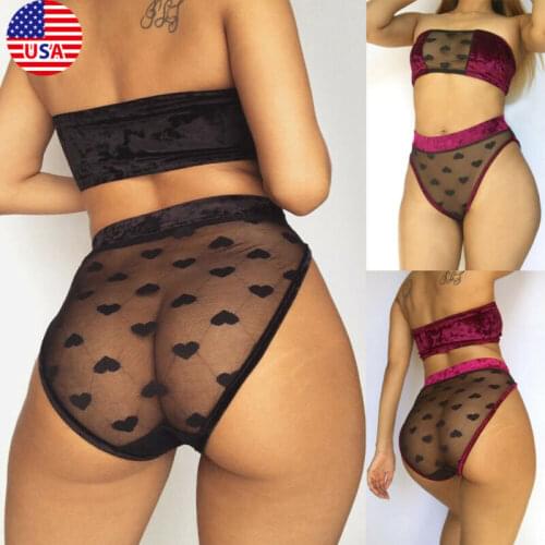 Women Sexy Lingerie Babydoll Lace Bra Set G-string Panty Tube Heart Sexy See Through Underwear Nightwear Sleepwear Exotic Sets