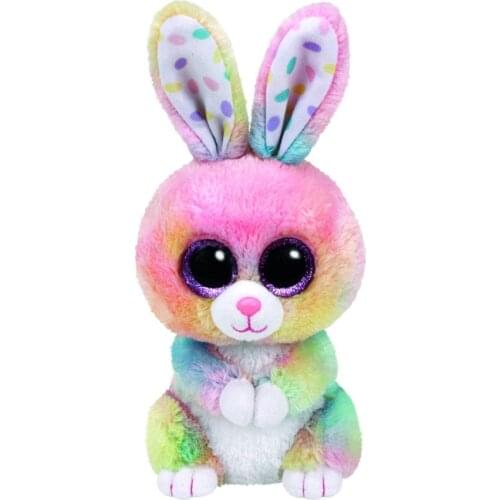 Hot Sell Ty Big Eyes Cute Dolls Girl Heart Soft Stuffed Plush Toys Colored Flower Rabbit Christmas Dolls Girls Plush Gifts 15cm
