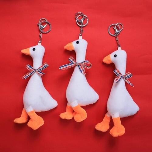 Mini 18cm Approx. White Goose Plush Toy , Stuffed Toy , Key Chain Pendant Goose Wedding Gift