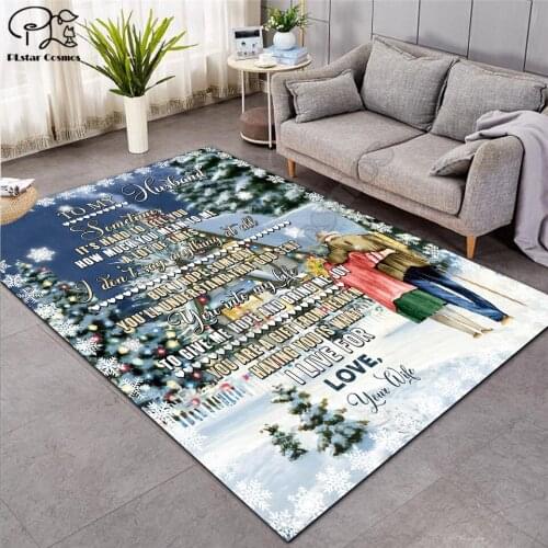 To My Husband Christmas Pattern Fashion Soft Flannel 3D Printed Rugs Mat Rugs Anti-slip Large Rug Carpet Home Decoration 05