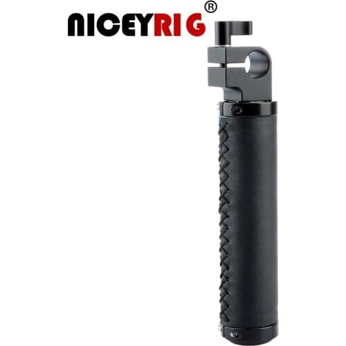 NICEYRIG DSLR Shoulder Rig 15mm Rod Grip Leather Handle 15mm Rod Clamp Camera Rig DSLR Shoulder Rig Video Shooting Hand Grip