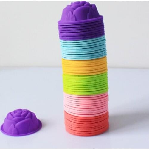 New Silicone Rose Shape Cake Cup Bakeware Muffin Mold Jelly Pullding Modelling Kitchen Cooking Tools Cake Decorating Mould