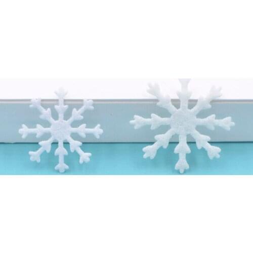 NEW 22/27mm White Snowflake Nonwoven Appliques Stick on Christmas Window Glass Decor Accessories Clothing Hat DIY Patches S86