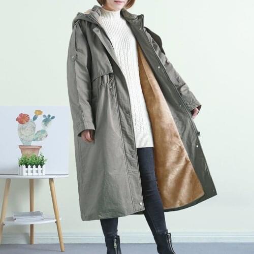 New Winter Jacket Women Velvet Padded Long Coat Women Korean Parkas Hooded Womens Jackets Abrigos Mujer Invierno