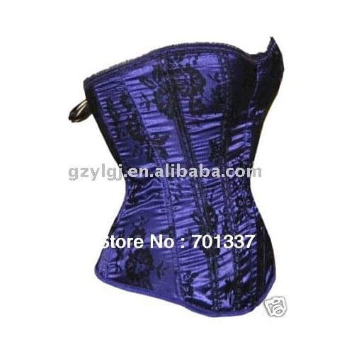 Sexy Lingerie Lace Up Basque Corset Party Wear AM2323 blue Size S--XL