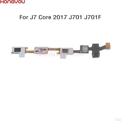 Home Button Return Key Sensor Earphone Audio Jack Headphone Socket Flex Cable For Samsung Galaxy J7 Core 2017 J701F SM-J701F