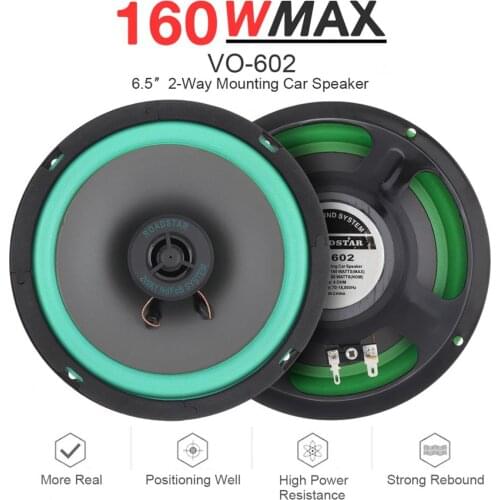 VO602 6.5 Inch Universal Car HiFi Coaxial Speaker 160W Vehicle Door Auto Audio Music Stereo Car Full Range Frequency Speakers