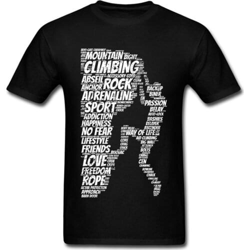 Fun Rock Climber 2018 Cool Men Black White T-shirt Letter Character Print Fitness Summer T Shirt Thanksgiving Day Gifts