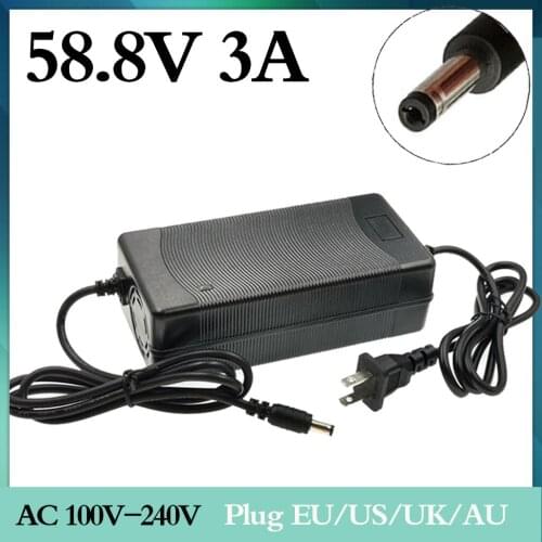 58.8V 3A charger 3A power adapter for 14S Lithium Li-ion e bike bicycle electric bike battery