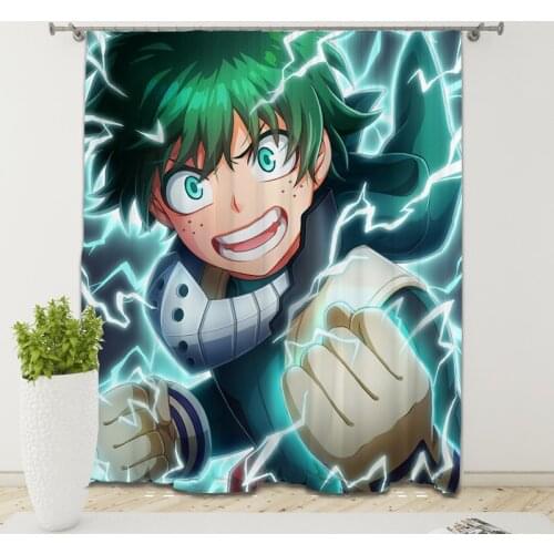 My Hero Academy Deku Midoriya Izuku 3D Printed Blackout Curtain Bedroom Living Room Home Decoration for Children Kids Boys