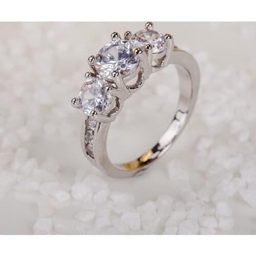 3 Different Sizes Clear Shiny Zircon Little Twinkling Crystal Graceful Silver Plated Midi Rings For Women 4 Sizes