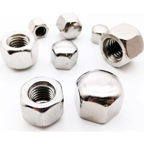 1/10pcs M3 M4 M5 M6 M8 M10 M12 M14 M16 304 A2-70 Stainless Steel Hex Hexagon Short Low Thin Cap Acorn Nut Cover Blind Nut DIN917