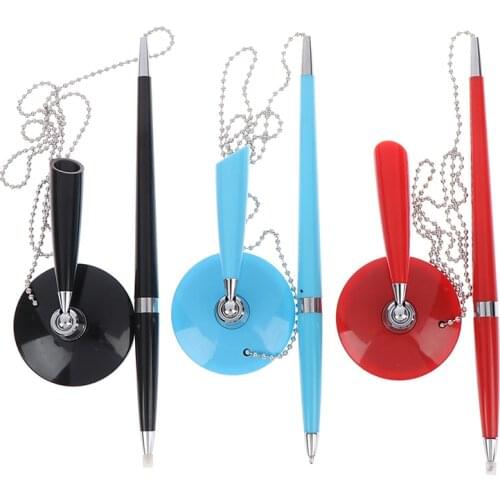 1pc Black Metal Desk Rope Ballpoint Pen Signature Pen Learn Office School Stationery