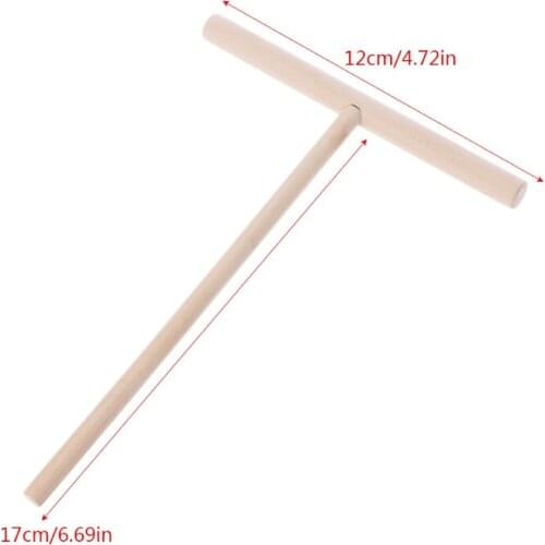 2020 New 1PC T Shape Wooden Pancake Batter Spreader Stick Rolling Pin Kitchen Tool