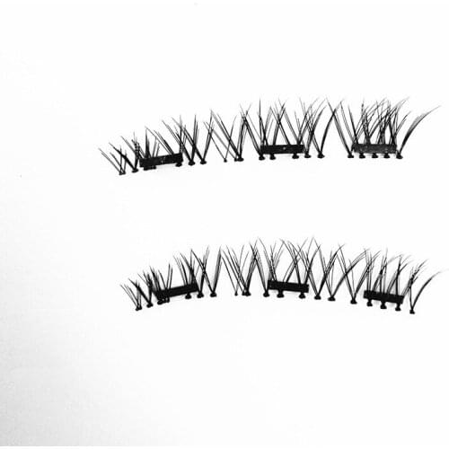 1 Pairs of Protein Filament Hand-sharpened Magnet Eyelashes Crossed Lightweight Non-gel 3PCS Magnetic Eyelashes Makeup