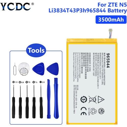 3500mAh Li3834T43P3h965844 Battery for ZTE ZMAX Z970 Grand Memo N5L LTE N5 N5S N9520 U5 U5S U969 U9815 Cell Phone With Tools