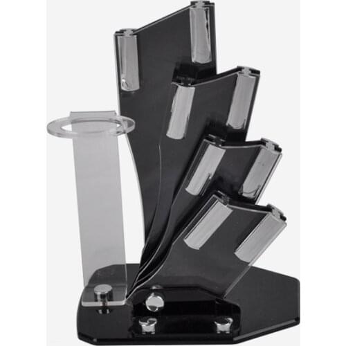 Timhome Acrylic ceramic knife holder stand for kitchen ceramic knife block for 3'' 4'' 5'' 6'' knives storage