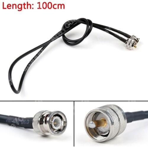 Areyourshop Sale 100cm RG58 Cable PL259 UHF Male Plug To BNC Male Straight Crimp Coax Pigtail 3ft M