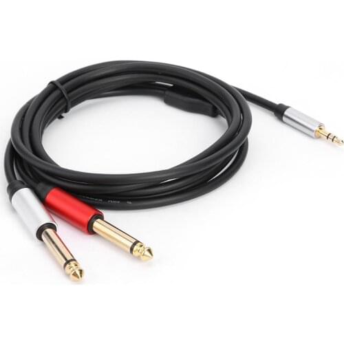 1.8M Hifi Audio Cable Mini Jack 3.5mm to Dual 6.35mm for PC Headphone Mixing Console3.5 to 2 Jack 6.5 Mono Adapter Cable