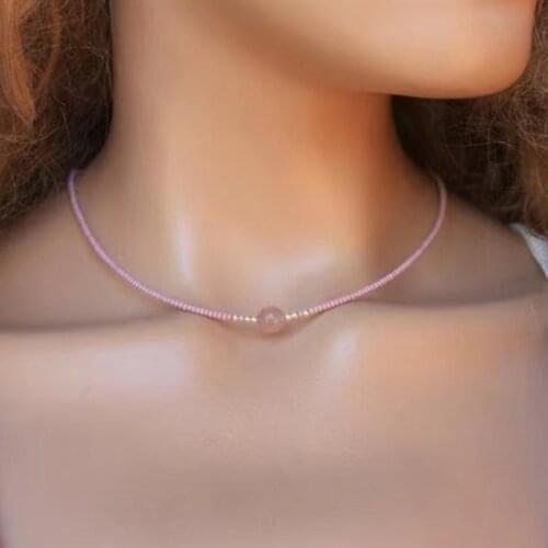 Bohemian Beaded Necklace Exquisite Beads natural stone pendant choker accessories Handmade Chic Stacking Short Choker Gift