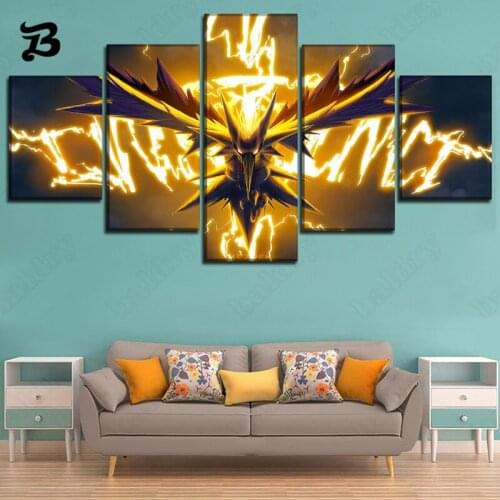 Decorative Home Decoration Wall Art Canvas Painting 5 Pieces Posters and Prints Burning Bird Modern Wall Picture Living Room