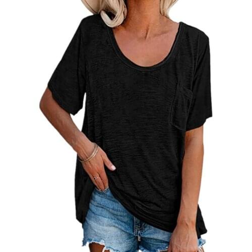 Women T Shirts Casual Tshirt Streetwear Tops T-shirts Oversized Short Sleeve Tees Shirt Solid Color Ladies Summer Clothing