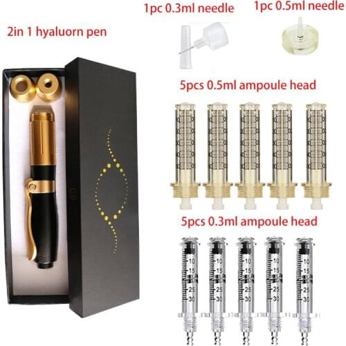 2in 1 Hyaluron Pen Atomizer Meso Gun Hyaluronic Acid for Anti Wrinkle Lip Lifting Syringe Adapter 0.3ml&0.5ml Ampoule no Liquid