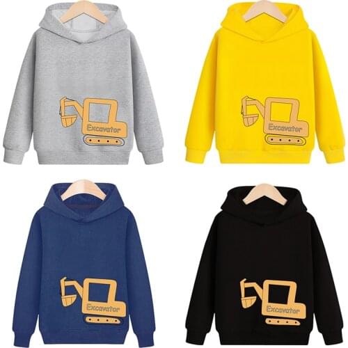 Boys Girls Clothes Cotton Hooded Sweatshirt Childrens Kids Casual Sportswear Infant Sport Clothing Print Car Spring Autumn Baby