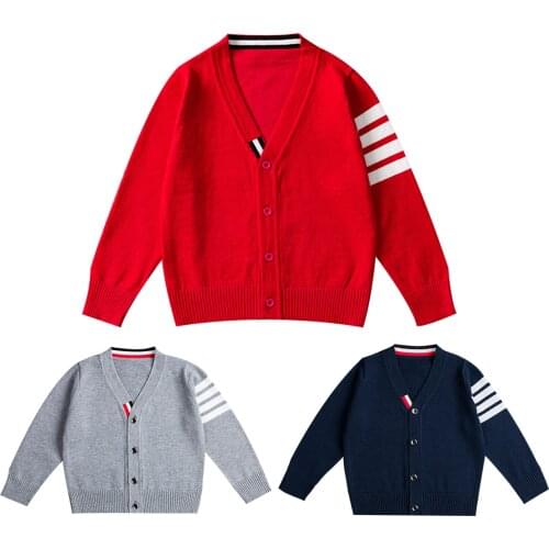 Kids Boys Cardigan Sweater Coat Spring Autumn Cotton Cardigans Tops Children Clothing Boy Knitted Sweater Outerwear Knitwear