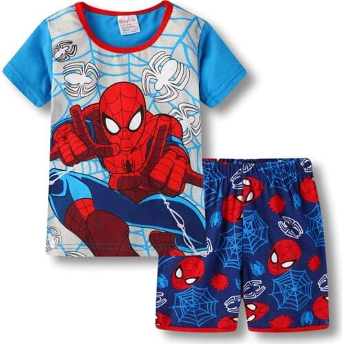 Disney Spider Man Toy Story Car Children T-Shirt & Pants Set Girls Boy Kids T Shirts Child Baby Cotton Tshirt Tee Tops Clothing