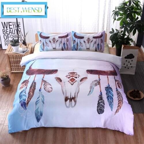 Dropship Bohemia Dream Catcher Bedding Set White Include Home Duvet Cover Sets +pillowcases Bedding Set Luxury Egyptian Cotton