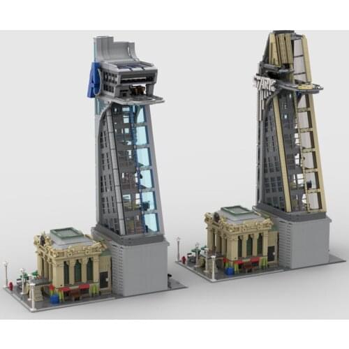 MOC Stark Tower B Part Building Blocks Kit Architecture Bricks Town Street View Idea Assemble DIY Toys For Children Bithday Gift