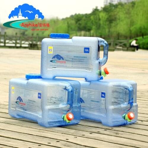 Outdoor5L 8L12L15L18L Water Bucket Food Grade PC Water Tank Outdoor Hiking Camping Accessories Water Container with Faucet