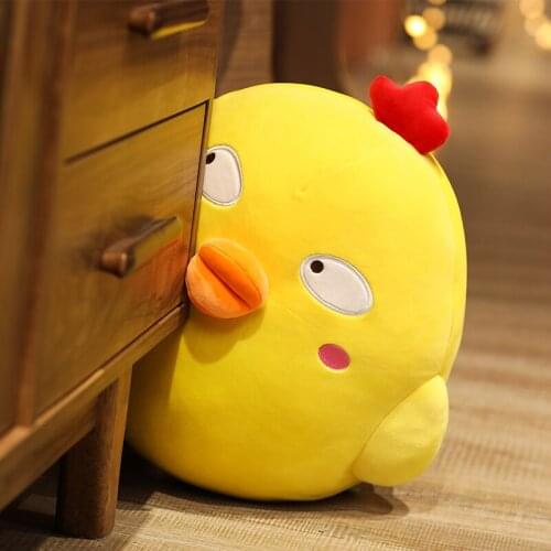 Creative cute chick animal plush pillow kawaii yellow plush doll home office decoration soft outfit holiday gift