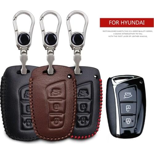 KUKAKEY Car Logo Keychain Key Case For Hyundai I30 IX35 IX45 Sonata Mistra Kona Santa Fe Tucson Anti-wear Key Cover Shell