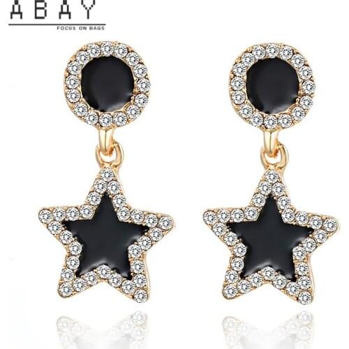 Fashion Hot Sale Geometry Star Earrings Women 2020 New Simple Versatile Temperament Cool Wind Round Ear Pendant Female Trend