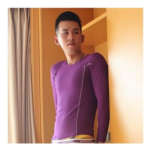 Mens Underwear WJ Bamboo Fiber Thin Warm Clothing Male Single Autumn Clothing 3004QY