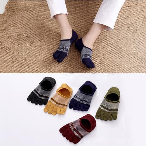 5 Pairs Five Fingers Socks Mens Cotton Invisible Socks Summer Thin Low Cut Solid Color Casual Toe Sock Multicolor Calcetine Sox