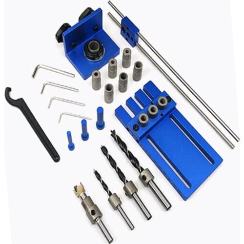 NEW Round Dowel Punch Triple Punch Positioning Device Aluminum alloy for Woodworking Tools Three-in-one Hole Opener