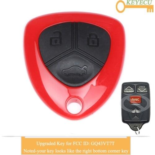 KEYECU Upgraded Remote Key for Chrysler Town & Country for Dodge for Plymouth for Jeep, Fob 3 Button - 315MHz - FCC ID: GQ43VT7T