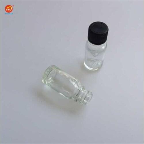 Wholesale 10ml Mini Transparent Glass Liquid Bottles with Leakproof Stopper Cap Clear Empty Glass Skin Care Cream Jar 24pcs/lot