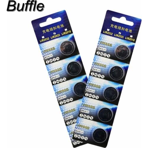 10PCS/2Card 3.6V LIR2025 Lithium Battery Rechargeable Lithium Li-ion 30mAh Button Coin Cell Batteries